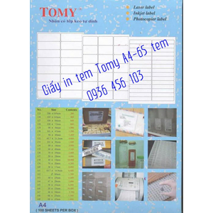 Giấy in tem mã vạch Tomy A4 145