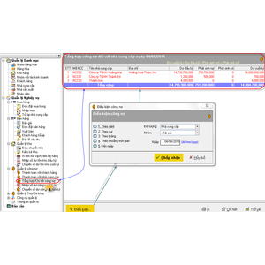 Tổng hợp chi tiết công nợ trong phần mềm bán hàng VNUNI