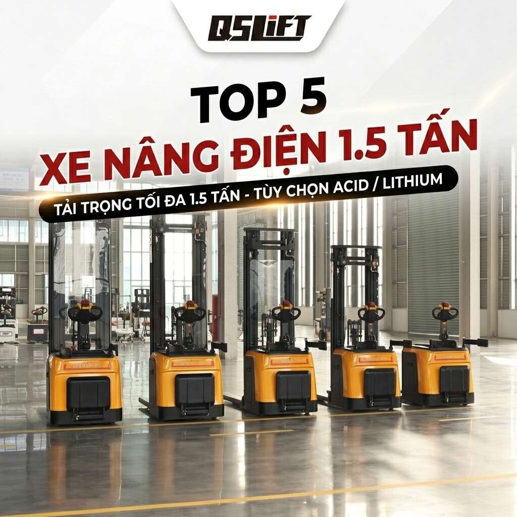 Top 5 mẫu xe nâng điện 1.5 tấn