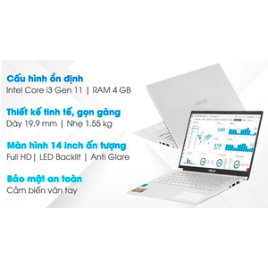 Asus VivoBook X415EA-EB638T Core i3 1115G4/ Ram 4GB/ SSD512GB/ Màn Hình 14 FHD/Win10