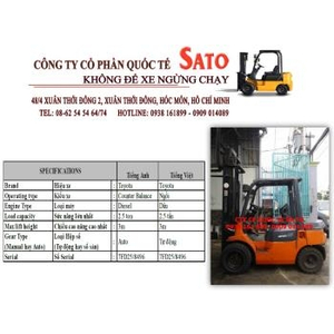 Cho thuê xe nâng Toyota 7FD25