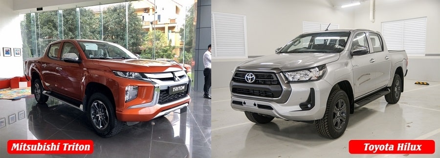 Toyota Hilux và Mitsubishi Triton bản 1 cầu tự động-min
