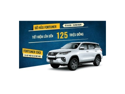 TOYOTA TIẾP TỤC THỰC HIỆN CHƯƠNG TRÌNH ƯU ĐÃI DÀNH CHO KHÁCH HÀNG MUA XE TOYOTA FORTUNER TỪ NGÀY 01/09 ĐẾN NGÀY 16/09/2020
