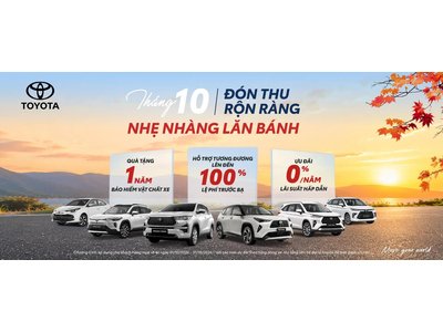 Toyota Việt Nam thực hiện chương trình ưu đãi cho khách hàng mua xe tháng 10/2026