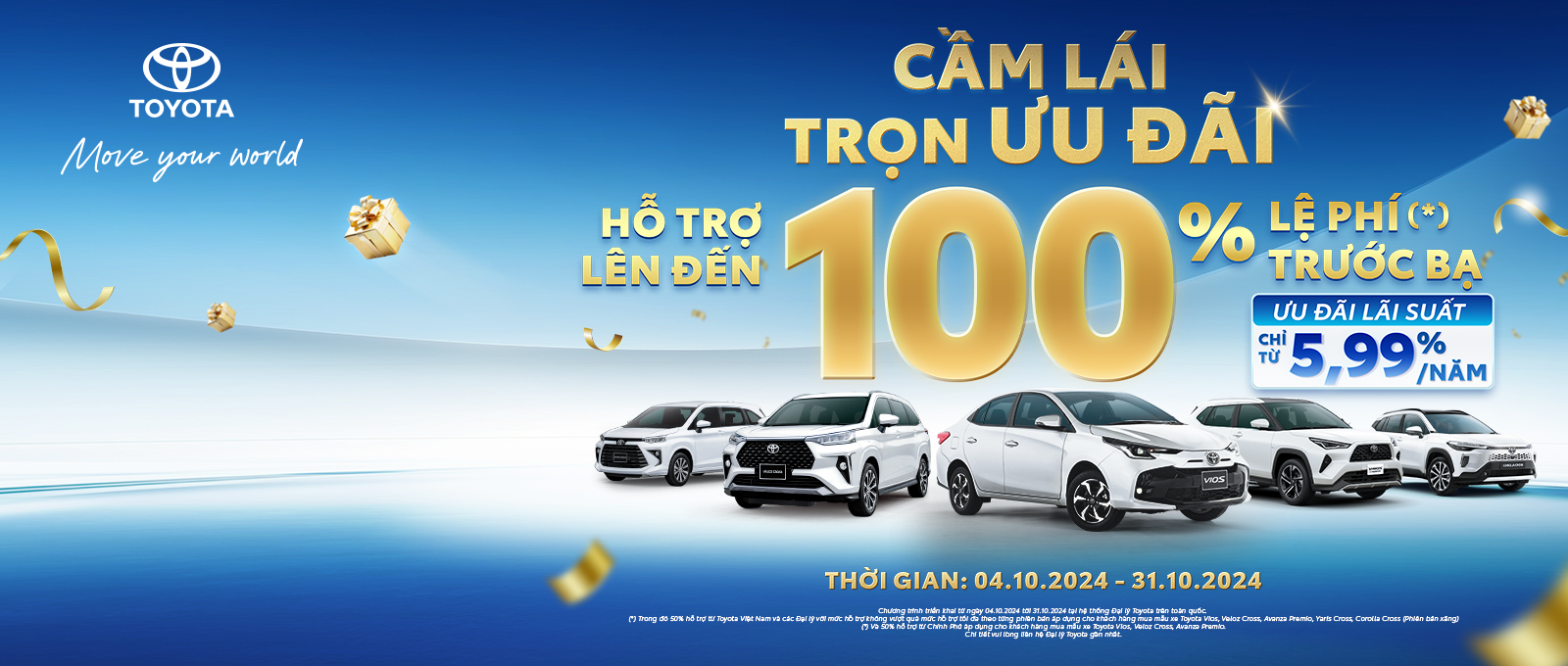 TOYOTA VIỆT NAM TRIỂN KHAI CHƯƠNG TRÌNH KHUYẾN MẠI CHO MẪU XE VIOS, VELOZ CROSS, AVANZA PREMIO, YARIS CROSS VÀ COROLLA CROSS TRONG THÁNG 11/2024