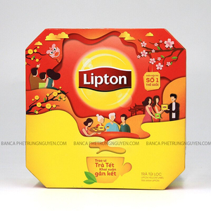 Hộp quà Bát Giác Trà Lipton Nhãn Vàng 30 gói