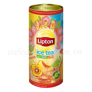 Hộp Quà Ống Trà Lipton Tan icetea Vị Chanh Và Đào 16 Gói