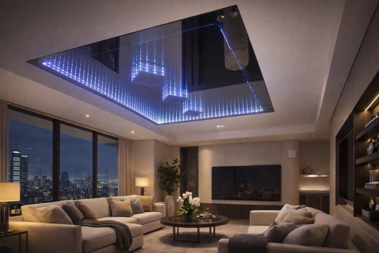 🎀​​​​​​​ TRẦN GƯƠNG VÔ CỰC LED CITYBUILDING – THIẾT KẾ TRẦN ÁNH SÁNG 3D HIỆU ỨNG KHÔNG GIAN VÔ HẠN