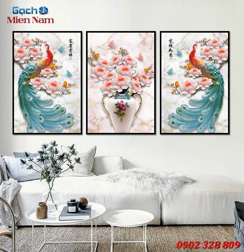 Tranh 3d bộ tam ốp tường BTT102