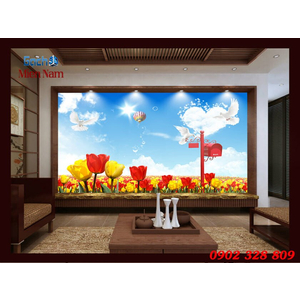 TRANH 3D HOA TULIP HTL153
