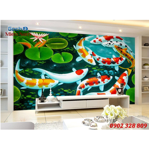 Tranh 3d Mẫu Cá Koi đẹp CKM160