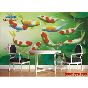 Tranh 3d Mẫu Cá Koi đẹp CKM107