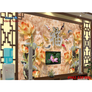 Tranh 3d Mẫu Cá Koi đẹp CKM110