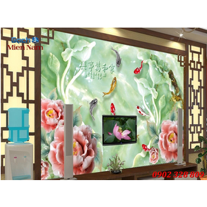 Tranh 3d Mẫu Cá Koi đẹp CKM117