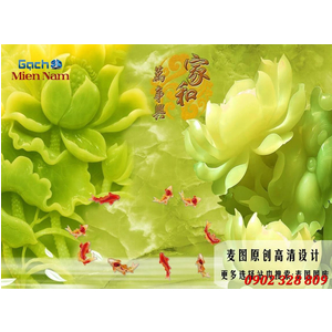 Tranh 3d Mẫu Cá Koi đẹp CKM167