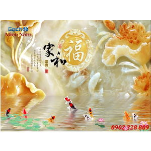 Tranh 3d Mẫu Cá Koi đẹp CKM170