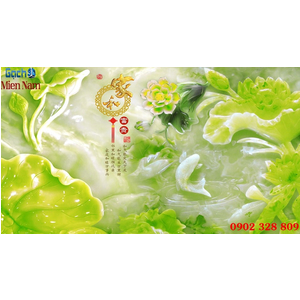 Tranh 3d Mẫu Cá Koi đẹp CKM174