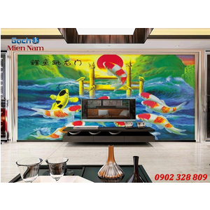 Tranh 3d Mẫu Cá Koi đẹp CKM183