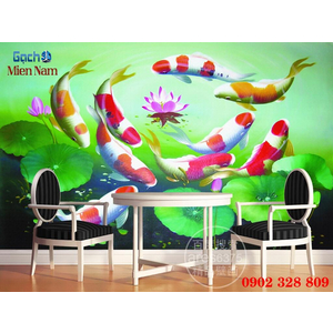 Tranh 3d Mẫu Cá Koi đẹp CKM137