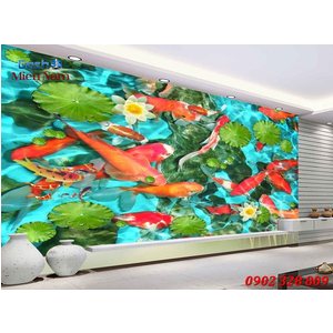 Tranh 3d Mẫu Cá Koi đẹp CKM141