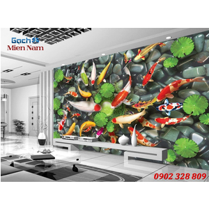 Tranh 3d Mẫu Cá Koi đẹp CKM148