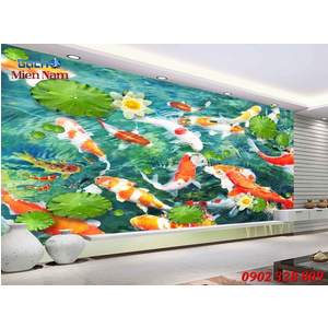 Tranh 3d Mẫu Cá Koi đẹp CKM67
