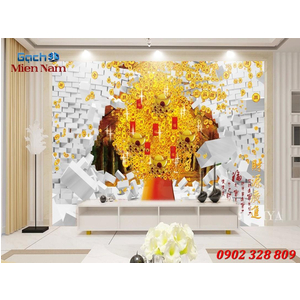 Tranh 3d ốp tường kim tiền KTT41