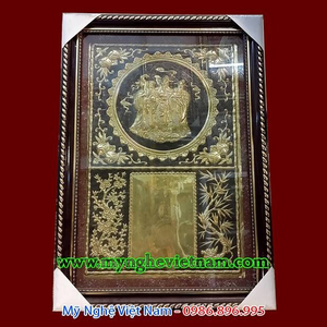 Tranh đồng lốc lịch phúc lộc thọ bằng đồng 50x70