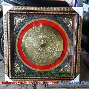 Tranh đồng mặt trống đồng gò 80x80cm