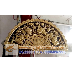 Quạt đồng cửu ngư 60x120cm chín con cá chép hoa sen