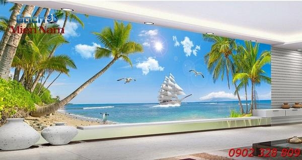 Tranh gạch 3D cảnh biển đẹp