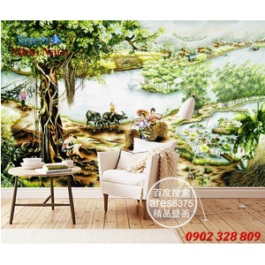 Tranh gạch 3d đồng quê ốp tường DQ34