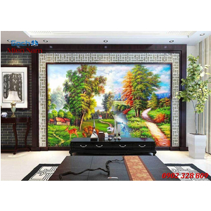 Tranh gạch 3d đồng quê ốp tường DQ62