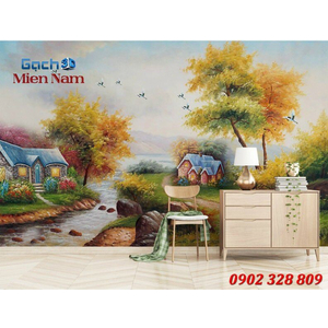 Tranh gạch 3d đồng quê ốp tường DQ78