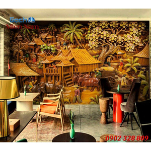 Tranh gạch 3d đồng quê ốp tường DQ80