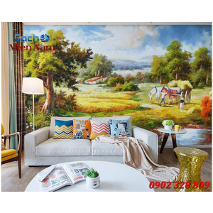 Tranh gạch 3d đồng quê ốp tường DQ88