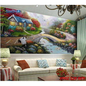Tranh gạch 3d đồng quê ốp tường DQ77
