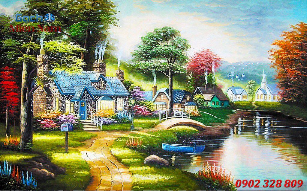 Tranh gạch 3d đồng quê ốp tường DQ89