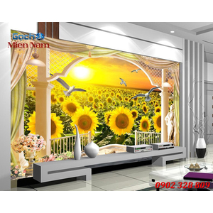 Tranh gạch 3d Hoa Hướng Dương HHD37