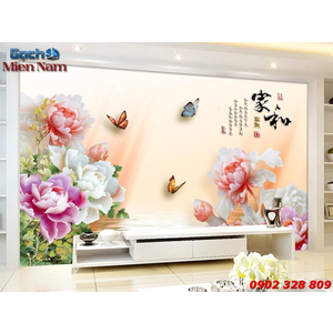 Tranh Gạch 3d Hoa Mẫu Đơn HMD26