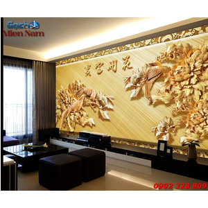 Tranh Gạch 3d Hoa Mẫu Đơn HMD42