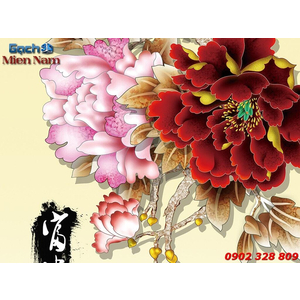 Tranh Gạch 3d Hoa Mẫu Đơn HMD43