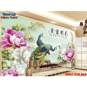 Tranh Gạch 3d Hoa Mẫu Đơn HMD48