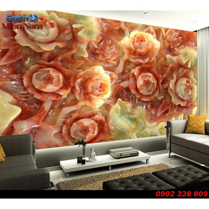 Tranh Gạch 3d Hoa Mẫu Đơn HMD27