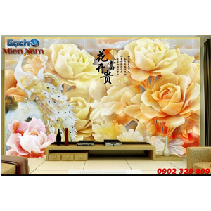 Tranh Gạch 3d Hoa Mẫu Đơn HMD29