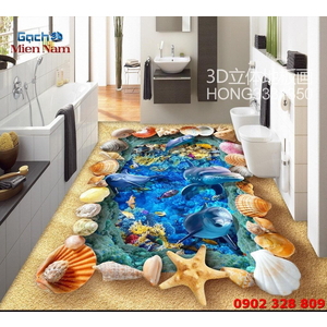 Tranh Gạch 3D Lát Nền Cá Heo SDD42