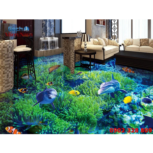 Tranh Gạch 3D Lát Nền Cá Heo