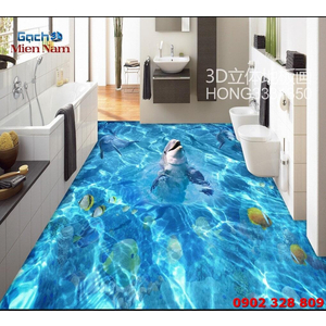 Tranh Gạch 3D Lát Nền Cá Heo SDD44