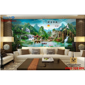 Tranh gạch 3d núi sông STM98