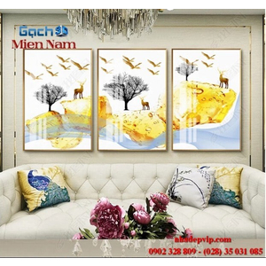 Tranh gạch 3d ốp tường bộ tam BTT160